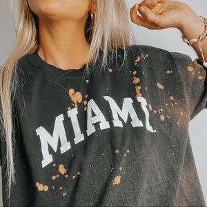 [SOLD] Miami Large MIA Tee Black Graphic Bleached